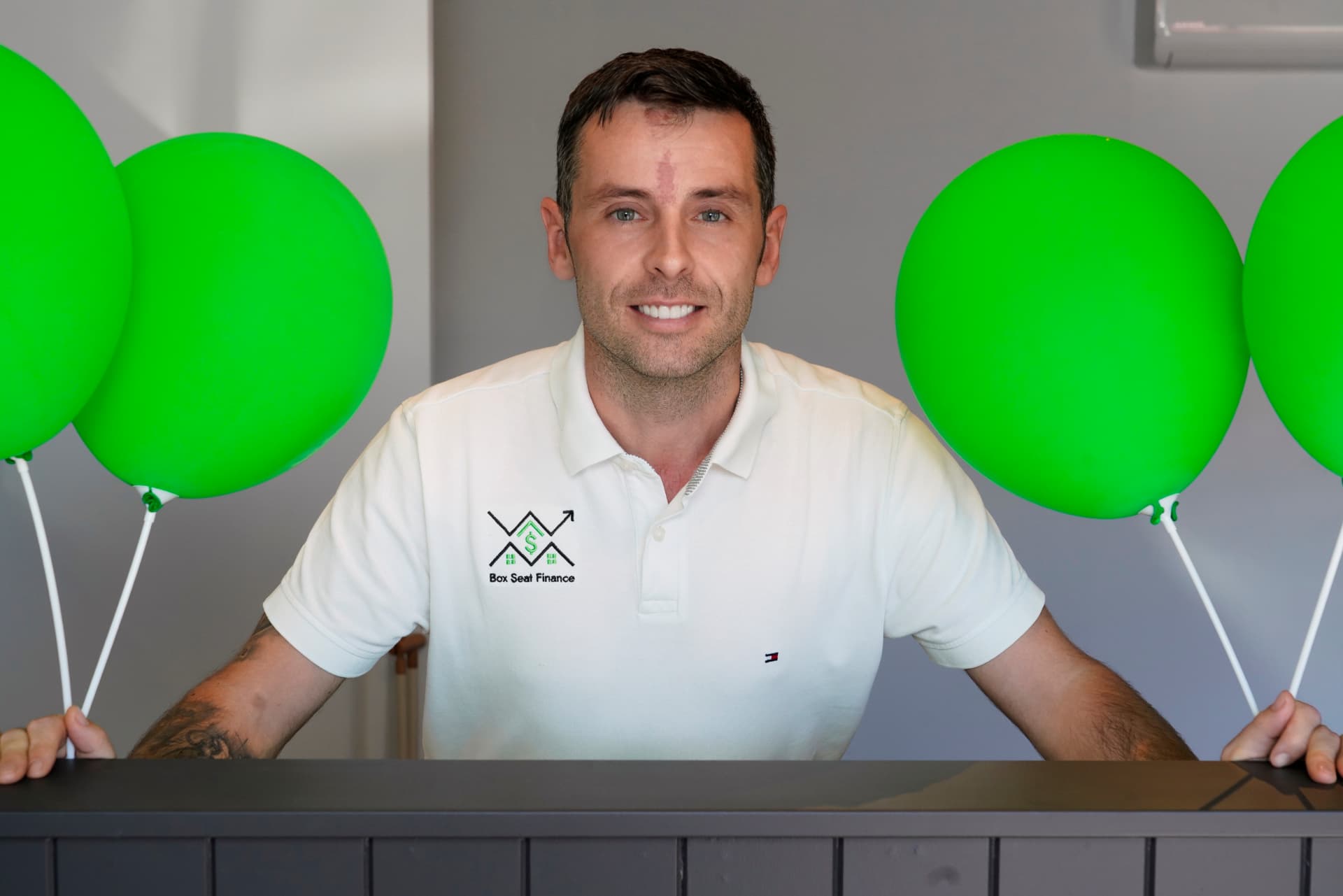 Ryan Crawford at the Box Seat Finance office